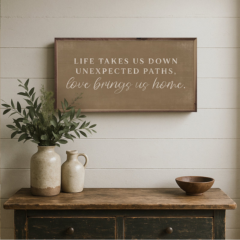 «Life Takes Us Down Gold», Doré, H 8 po x l 16 po
