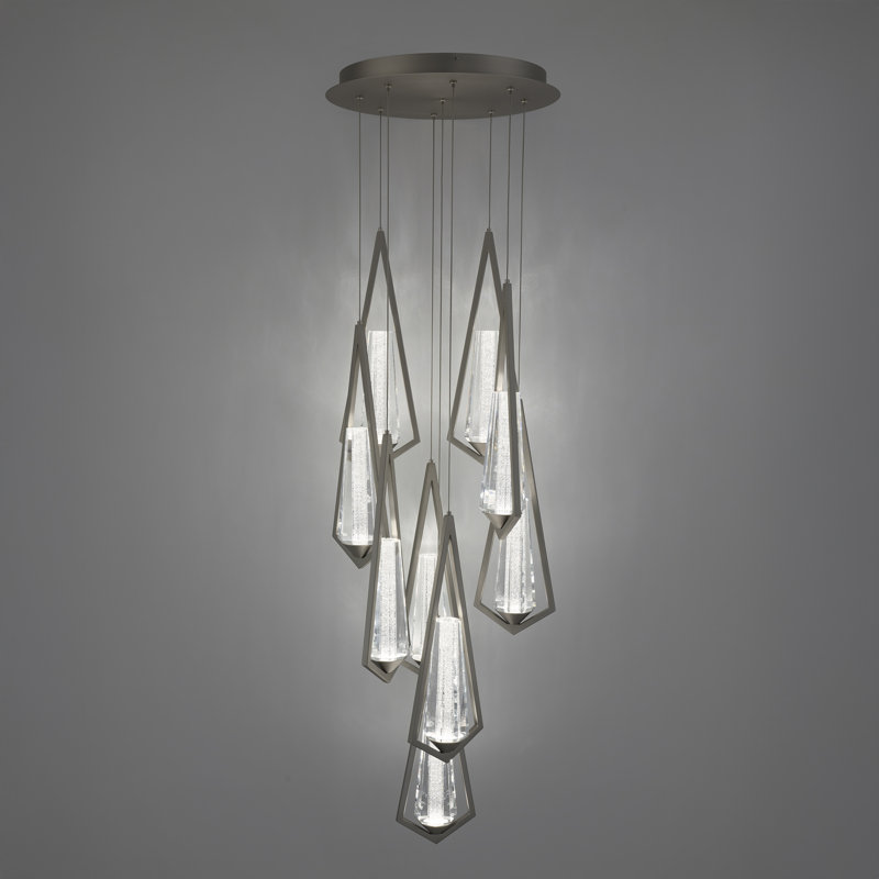 Devotion LED Pendant, 18" H x 17" W x 17" D, Satin Nickel, 9 Lights