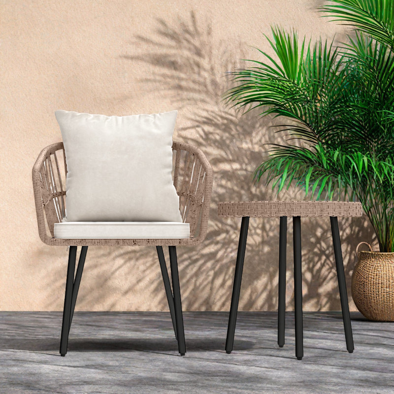 Belulah Wicker/Rattan 2 - Person Seating Group with Cushions