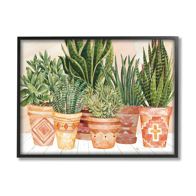 Art d'intérieur sur plaque surdimensionné, motif bohème, pots, par Cindy Jacobs, H 24 po x l 30 po