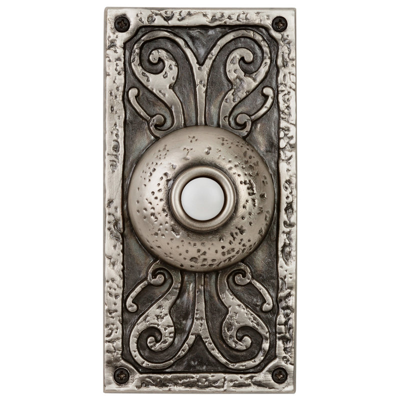Bouton-poussoir à fixation en surface en étain antique