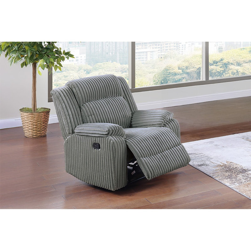 Fauteuil inclinable en velours côtelé 1 pièce, Fumée