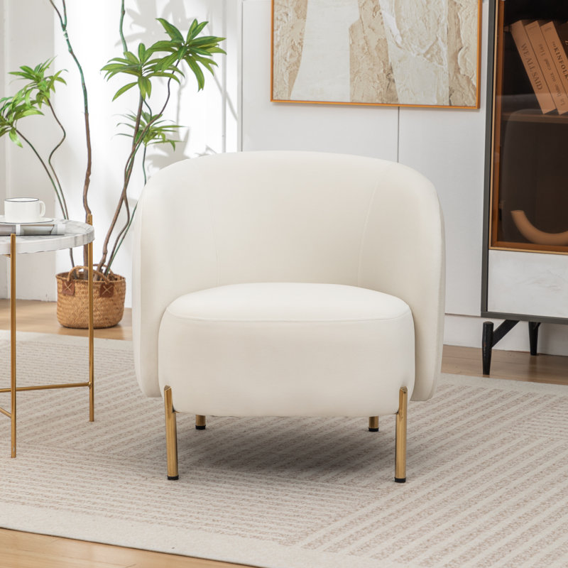 Chaise d'appoint rembourrée Edward, Beige