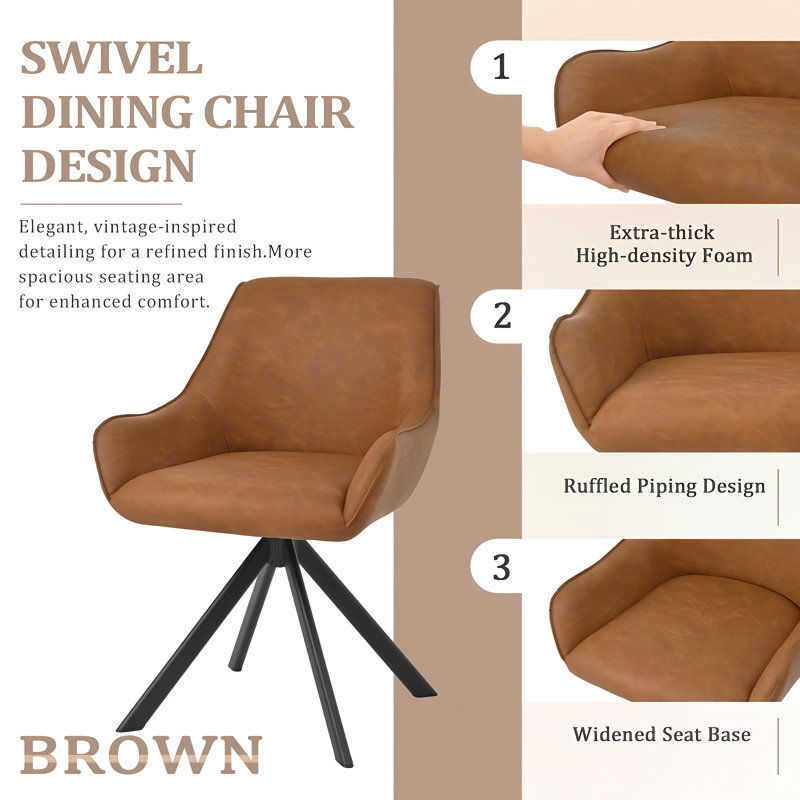 Gefjun 46cm H Upholstered Metal Armchair in Light Brown, 2