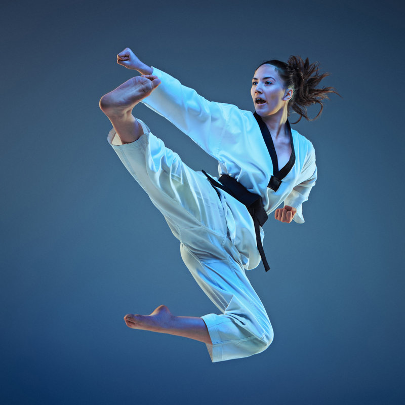 Karate Girl - Wrapped Canvas Print, 91cm H x 91cm W x 3.8cm D
