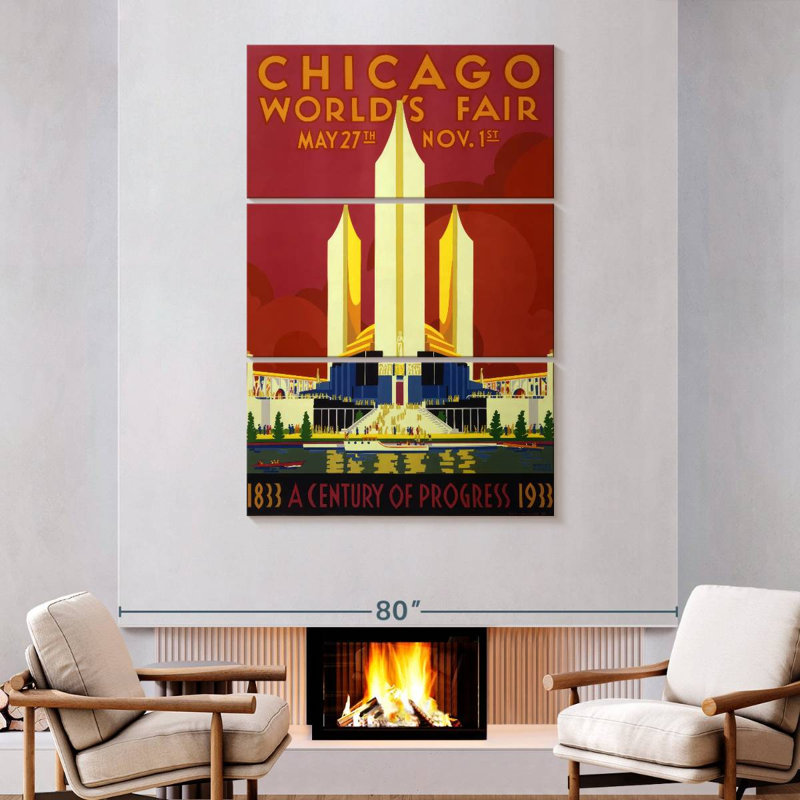 Lilie Chicago World's Fair 1933, 74" H x 48" W