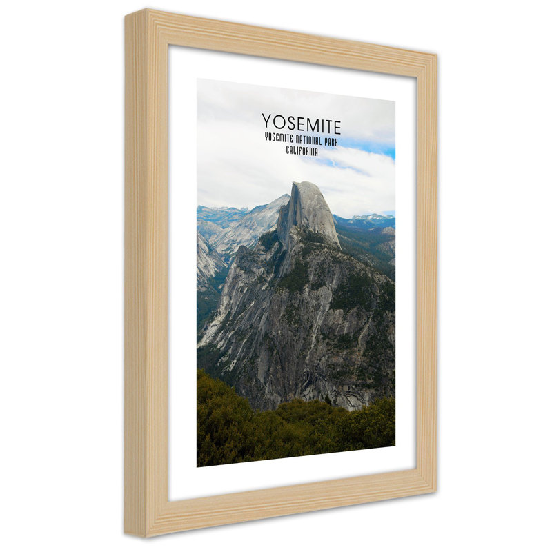 Yosemite - Single Picture Frame Print, 90cm H x 60cm W, Tan