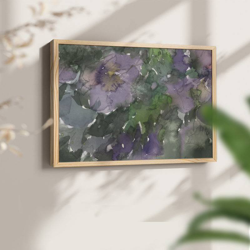 Langage des violettes II - reproduction encadrée, H 8 po x l 10 po, Naturel