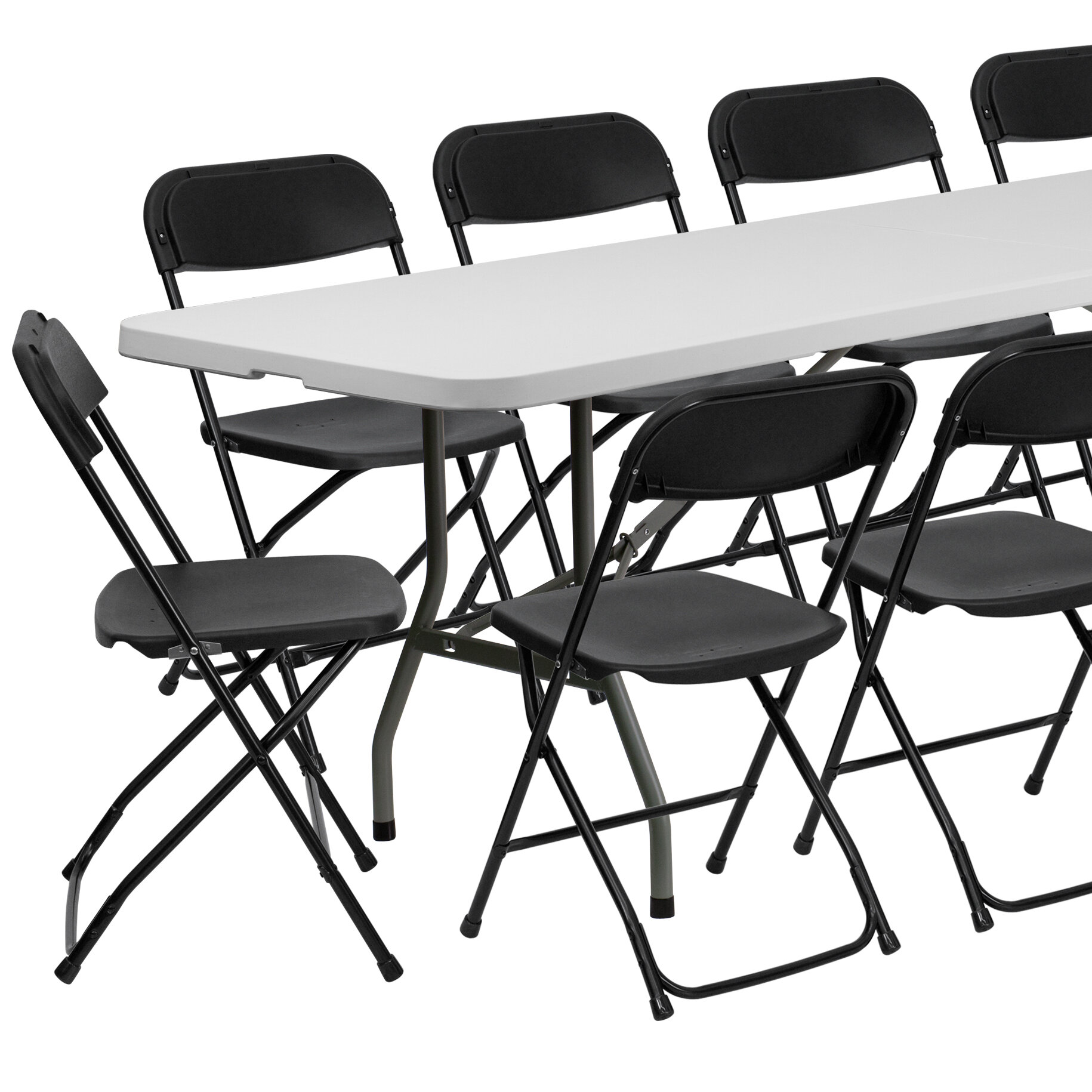 Flash Furniture Bi Fold Plastic Event Training Folding Table Set With   Default Name 