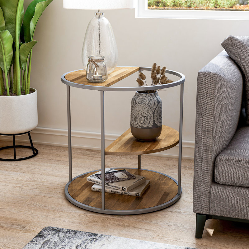 Table de bout avec tablette, Gris