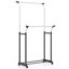 Rolling Clothes Rack with Adjustable Height, Heavy-Duty Metal Rack for Laundry