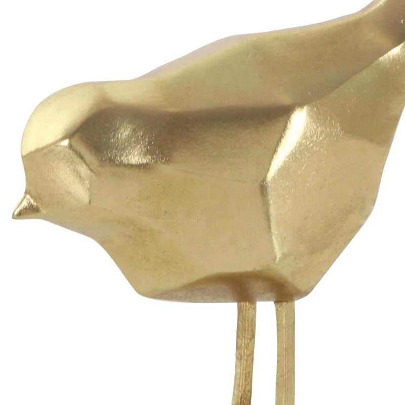 Sculpture d'oiseau en polystone Glam, Or