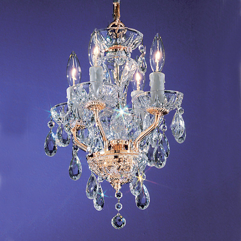 Style bougie classique/traditionnel 4 lumières lustre Letitia, Crystalique, Plaqué or
