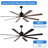 72" Black Industrial Windmill Large Ceiling Fan with LED Light and Remote Control 6-speed Reversible DC Motor