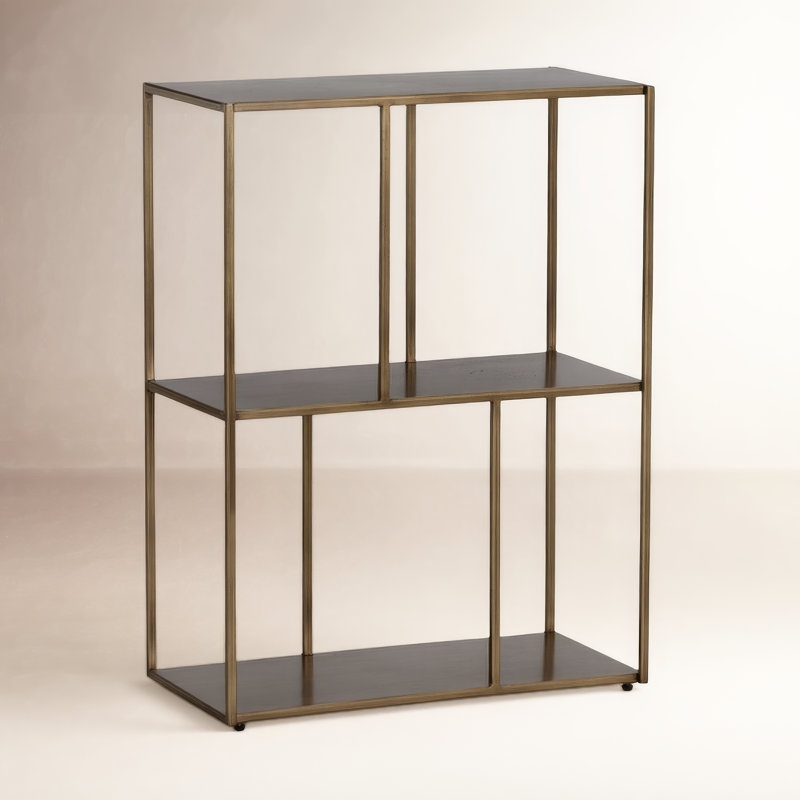 Etagere Bookcase, Antique Brass, 31" H x 23.75" W x 12" D