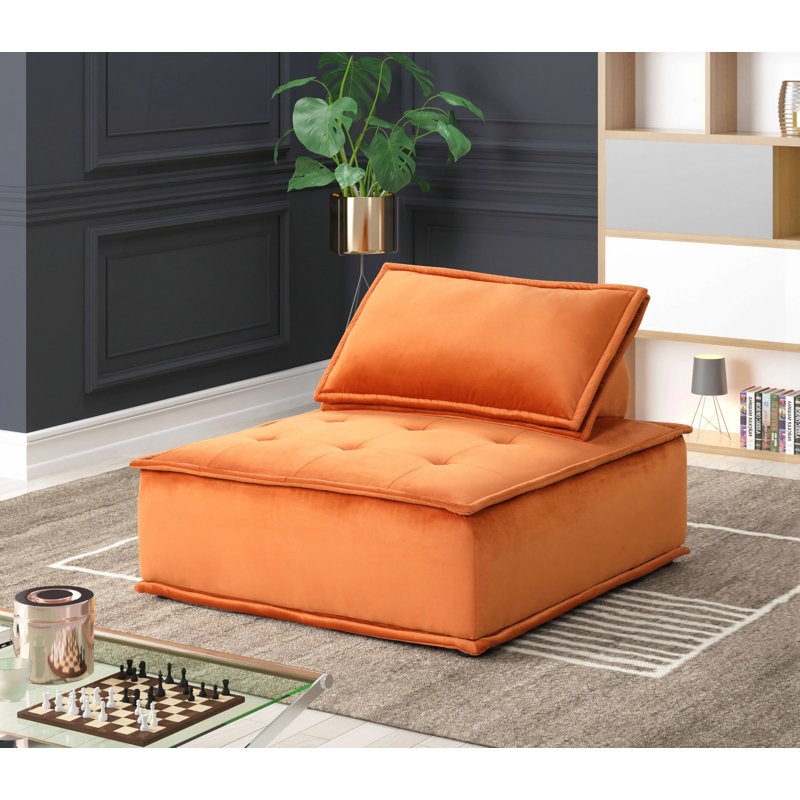 Fauteuil de chambre 40 po, Velours beige