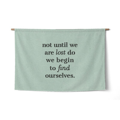Not Until We Are Lost Do We Begin to Find Ourselves — Aged Linen Texture — Landscape Woven Wall Tapestry