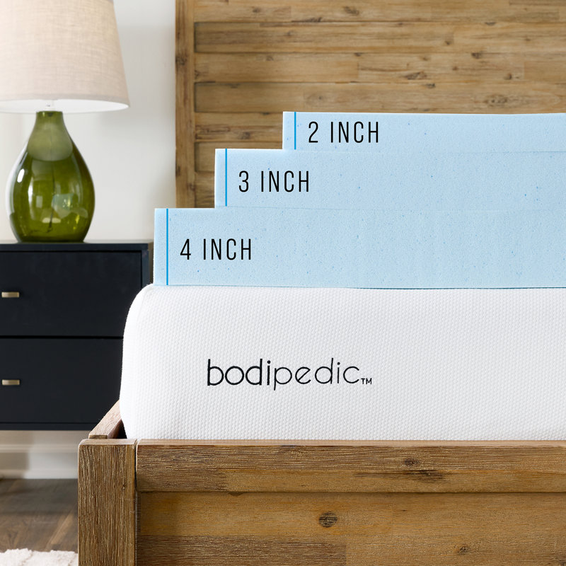 Twin XL Blue Gel-Infused Memory Foam Mattress Topper