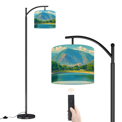 Arc Floor Lamp with Adjustable Lampshade Parque Este Cerro Avila Caracas Venezuela Standing Lamp 3 Color Temperatures Dimmable Tall Pole Lamp with Foot Switch for Bedroom