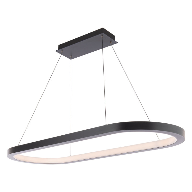 Racetrack 1 - Light LED Kitchen Island Pendant, Black, 3000K