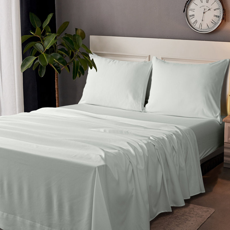 Ensemble de draps, ensemble de draps en microfibre brossée 1800 avec poche profonde - NTBAY, Gris clair