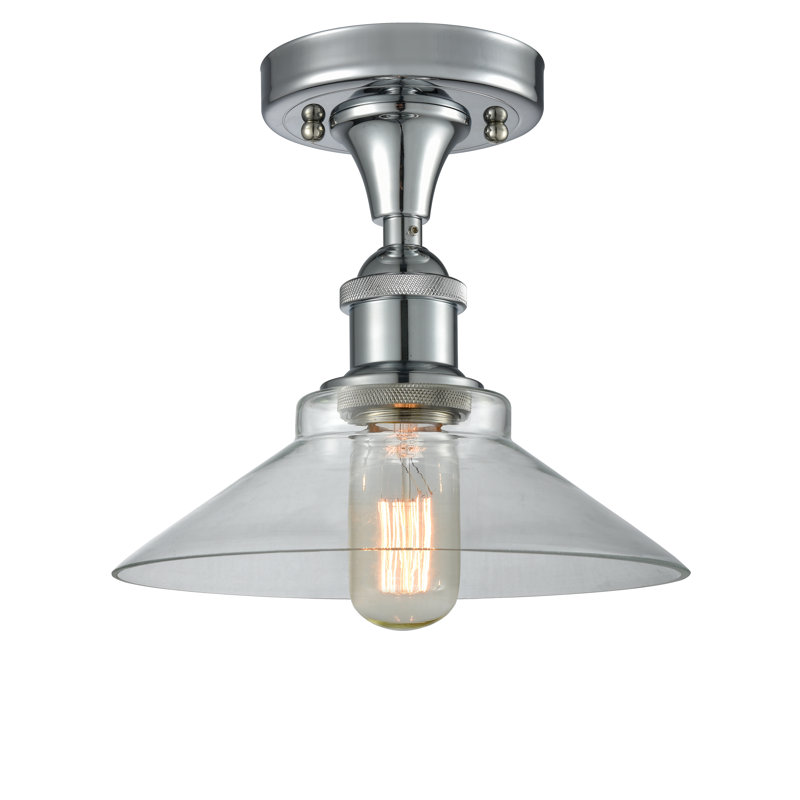 Naya Glass Semi Flush Mount, Polished Chrome