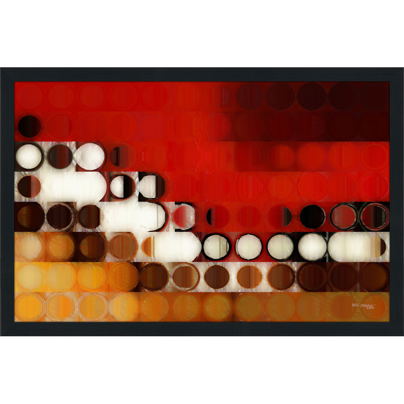 «Circles and Squares # 17», reproduction d'art sur toile, H 27,5 po x l 39,5 po x P 0,75 po, Cadre espresso
