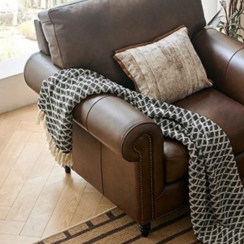 Retro Straight-layout Solid Wood Sofa