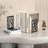 Metal Tree Bookends, Powder-Coated Black Book Supports with Anti-Slip Pad