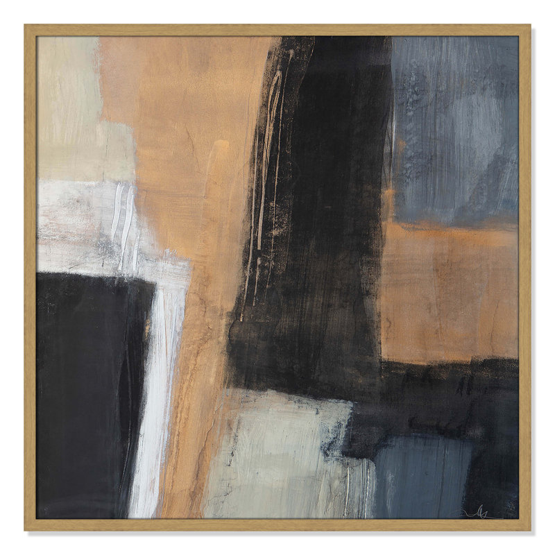 «Metallic Slate I» par Casa Fine Arts, H 32 po x l 32 po x P 1,25 po, Cadre naturel mince