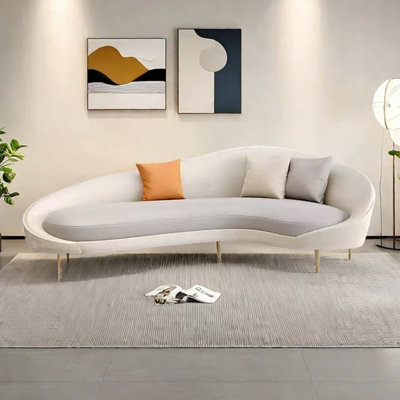 Comfy Curved Office Faux Leather Chaise Lounges