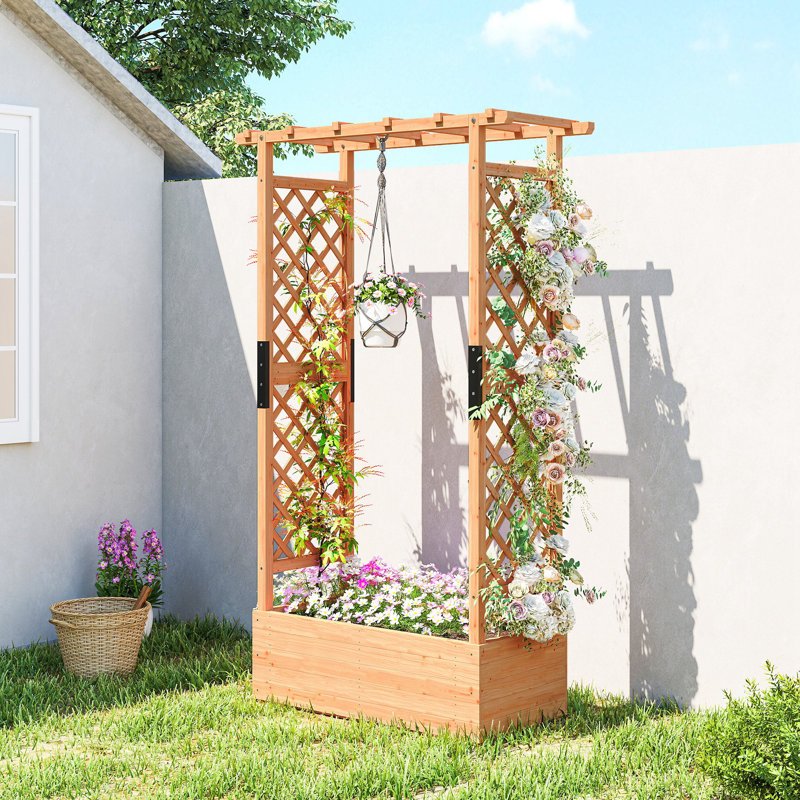 Wood Raised Garden Bed, 181cm H x 110cm W x 44cm D