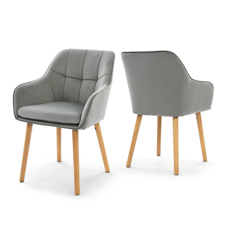 51cm H Upholstered Upholstered Back Armchair, Light Grey, Light Grey