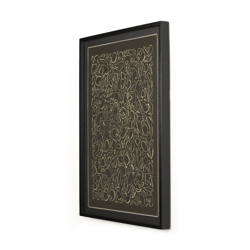 Cream On Black Glimmer Print by Laurel-Dawn Latshaw, 36" H x 48" W