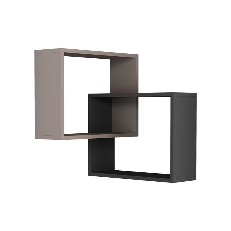 Tablette d'angle 2 pièces Pratte, Moka clair / gris anthracite