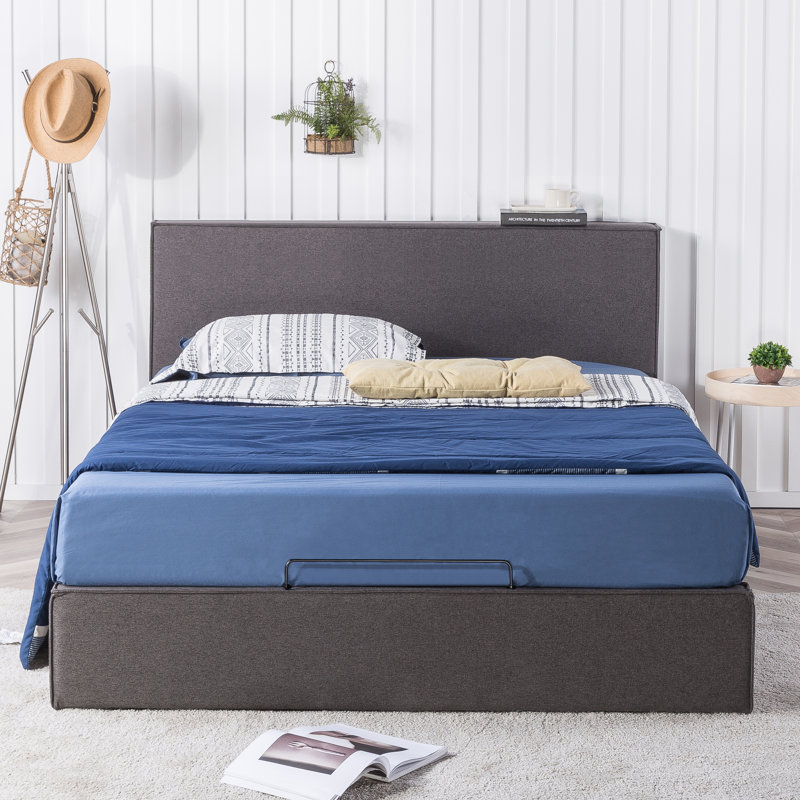 Boryschtsck Upholstered Metal Platform Storage Bed, Queen