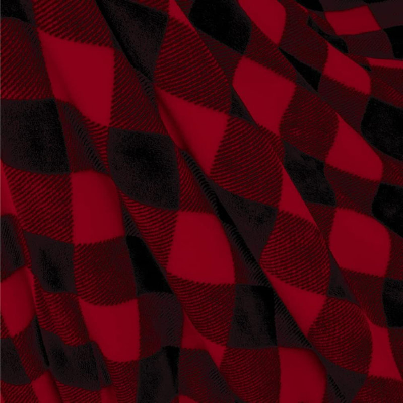 Couverture Sherpa, Rouge / noir, Très grand
