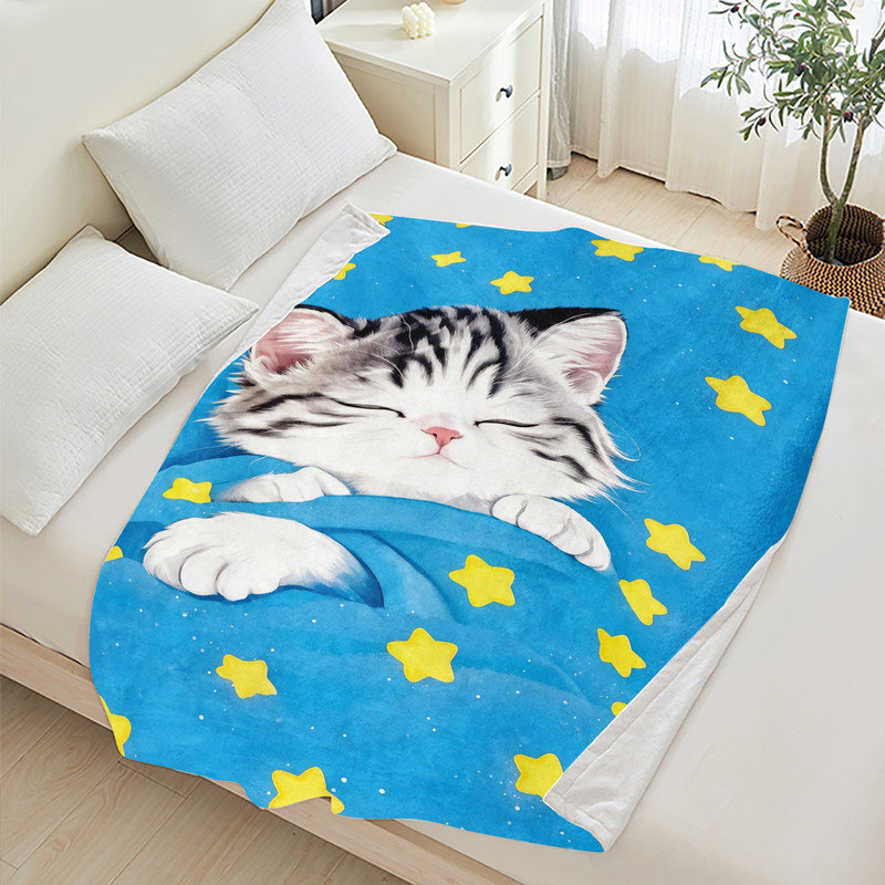 Jeté JYK, L 30 po x l 40 po, Étoiles de chat dormant