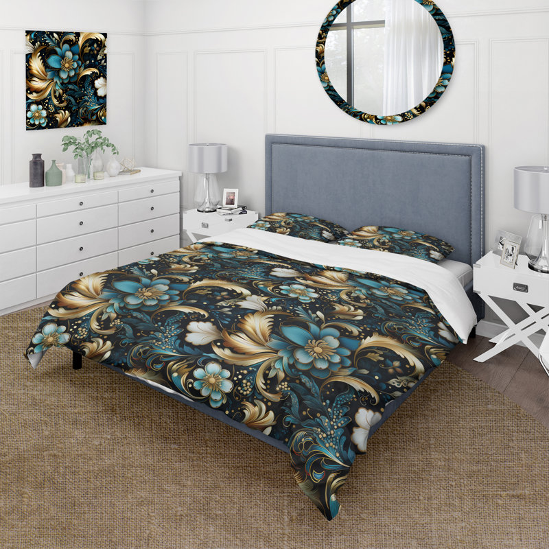 Literie Raylyn, Housse de couette pour grand lit et 2 taies décor