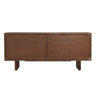 Silvie 69" Wide 4-Dr Mango Wood Sideboard, Medium Brown