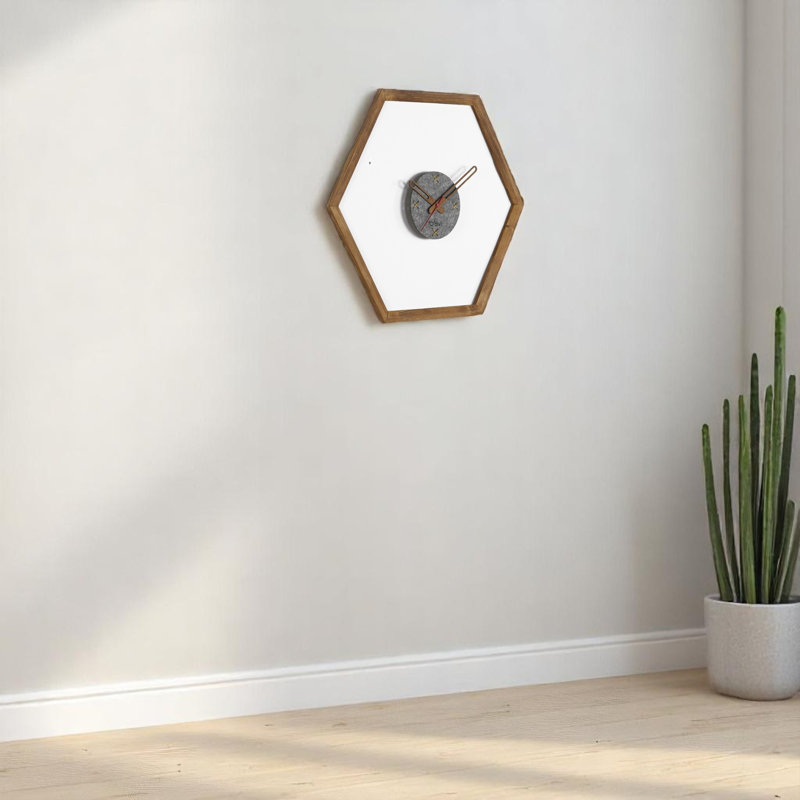 Horloge murale Tuva, cadre en bois, Naturel