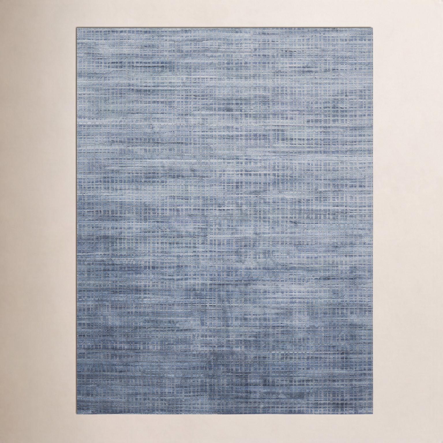 Hannon Blue Hand-Loomed Geometric Rug, Rectangle 7'9" x 9'9"