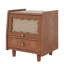 Ensemble de chambre à coucher 3 pièces avec cadre de lit en bois, 1 table de chevet rétro et 1 coiffeuse avec tabouret Avree-242102548-242102549
