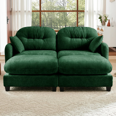 2 sièges modulaires avec mousse haute densité, coussins décoratifs moelleux et combinaison de coussins décoratifs en forme de nuage