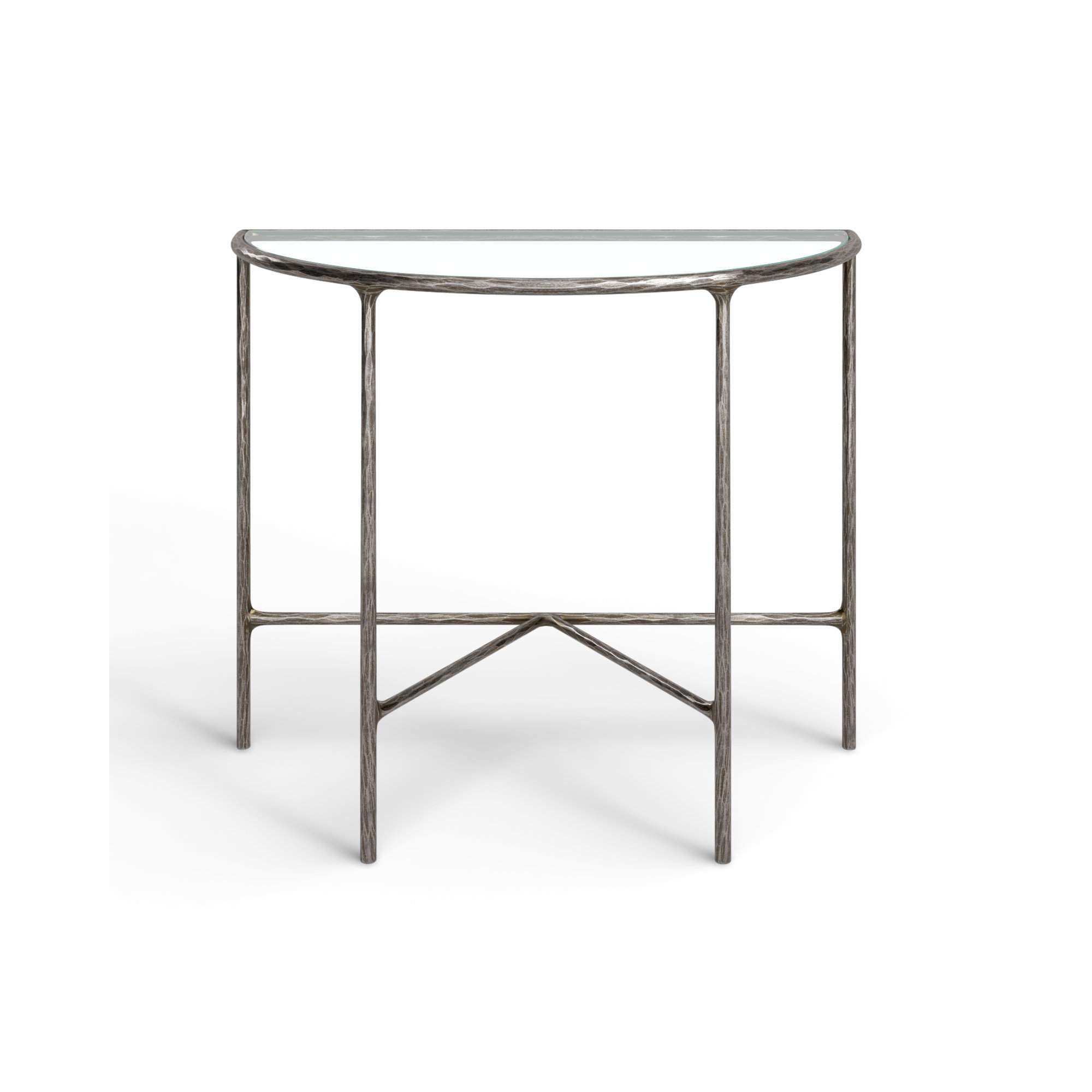 Evelynn 36'' Console Table, Silver, Clear