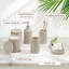 Ensemble d'accessoires de salle de bain 6 pièces, ensemble d'accessoires de salle de bain, organisateur de salle de bain moderne et élégant (beige)