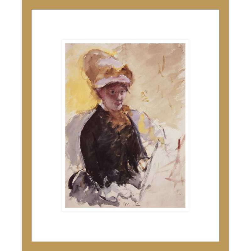Autoportrait par Mary Cassatt - Impression sur toile, H 16,71 po x l 13,75 po