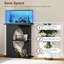 Support d'aquarium de 10 gallons, support d'aquarium en bois avec tablettes de rangement à 3 niveaux, noir