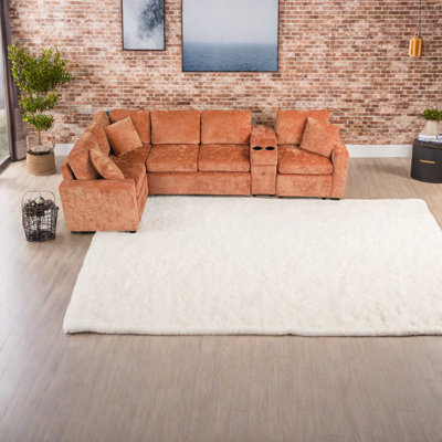 Canapé modulaire multifonctionnel en chenille avec rangement, canapé-lit moderne réversible pour les salles familiales