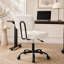 Chaise de bureau sans accoudoirs, petite chaise de bureau réglable en cuir de polyuréthane, chaise de travail ergonomique avec roulettes pivotantes à 360 °-2025993978